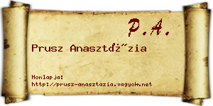 Prusz Anasztázia névjegykártya